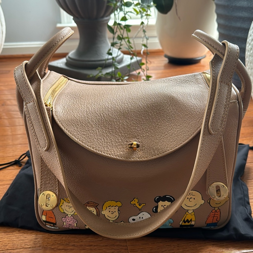 Snoopy real leather bag , this bag custom bag with real paint